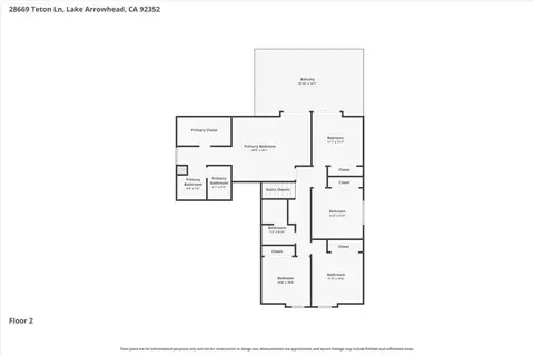 Floorplan - 28669 Teton Ln, Lake Arrowhead, CA 92352 photo 3 of 3
