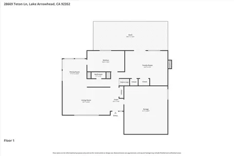 Floorplan - 28669 Teton Ln, Lake Arrowhead, CA 92352 photo 2 of 3