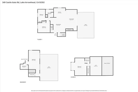 Floorplan - 349 Castle Gate, Lake Arrowhead, CA 92352 photo 1 of 4