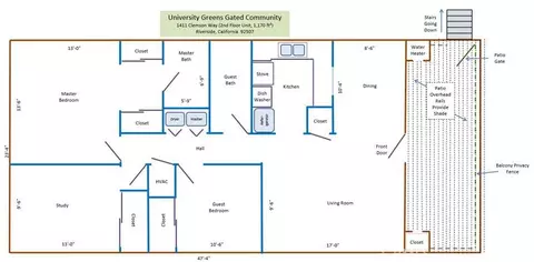 Floorplan - 1411 Clemson Way, Riverside, CA 92507 photo 1 of 1