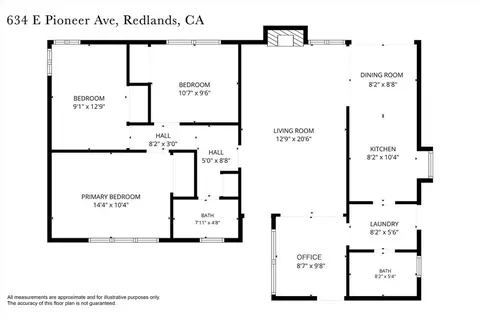 Floorplan - 634 E Pioneer, Redlands, CA 92374 photo 1 of 1