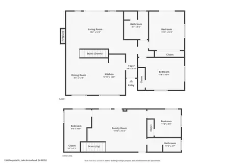 Floorplan - 1308 Sequoia, Lake Arrowhead, CA 92352 photo 1 of 3