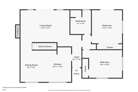 Floorplan - 1308 Sequoia, Lake Arrowhead, CA 92352 photo 2 of 3