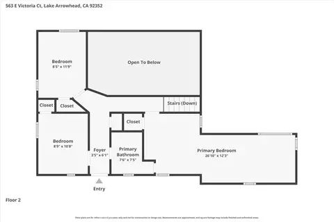Floorplan - 563 E Victoria Ct, Lake Arrowhead, CA 92352 photo 2 of 2