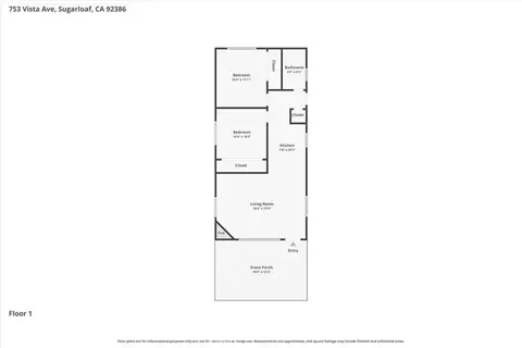 Floorplan - 753 Vista, Sugarloaf, CA 92386 photo 1 of 1
