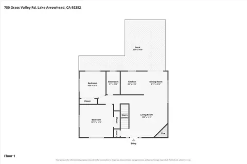 Floorplan - 750 Grass Vly, Lake Arrowhead, CA 92352 photo 1 of 2