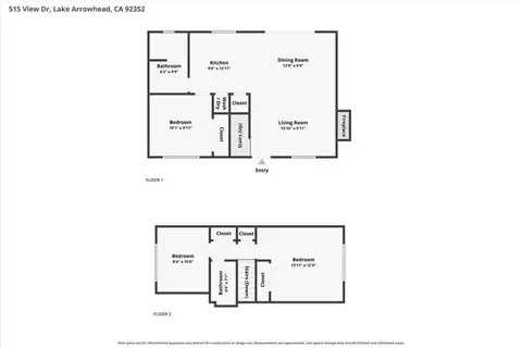 Floorplan - 515 View, Lake Arrowhead, CA 92352 photo 1 of 3