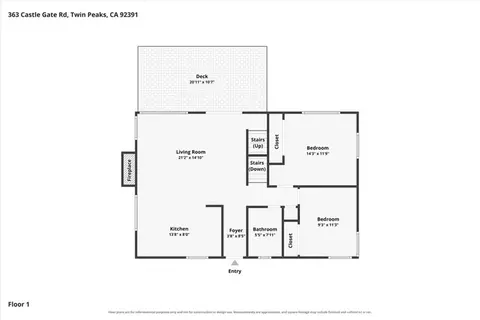 Floorplan - 363 Castle Gate, Lake Arrowhead, CA 92352 photo 1 of 4