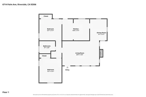Floorplan - 6714 Palm, Riverside, CA 92506 photo 1 of 1