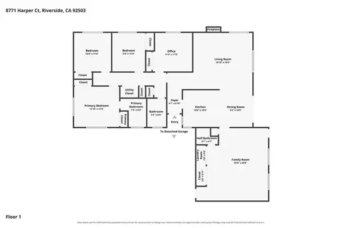 Floorplan - 8771 Harper Ct, Riverside, CA 92503 photo 1 of 2