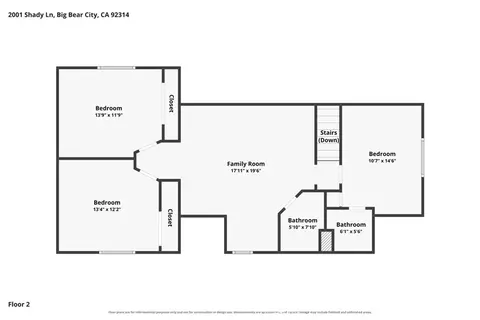 Floorplan - 2001 Shady, Big Bear City, CA 92314 photo 3 of 3