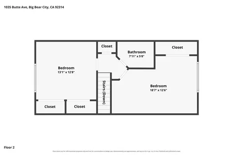 Floorplan - 1035 Butte Ave, Big Bear City, CA 92314 photo 2 of 3