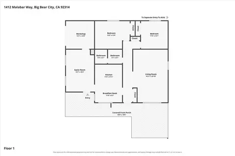 Floorplan - 1412 Malabar, Big Bear City, CA 92314 photo 3 of 3