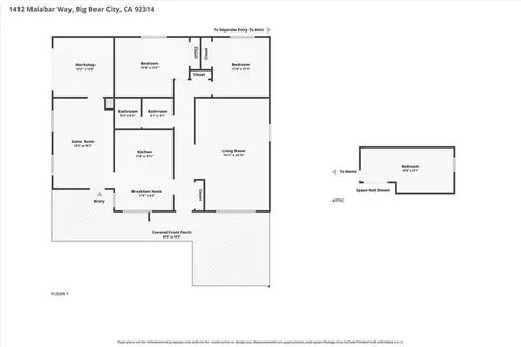 Floorplan - 1412 Malabar, Big Bear City, CA 92314 photo 2 of 3