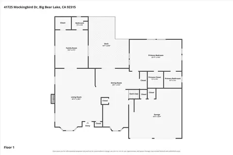 Floorplan - 41725 Mockingbird, Big Bear Lake, CA 92315 photo 2 of 3