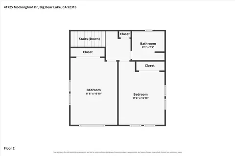 Floorplan - 41725 Mockingbird, Big Bear Lake, CA 92315 photo 3 of 3