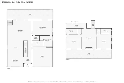 Floorplan - 28986 Alder Ter, Cedar Glen, CA 92321 photo 1 of 3