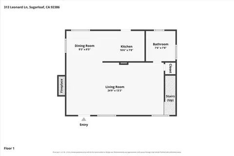 Floorplan - 313 Leonard, Sugarloaf, CA 92386 photo 1 of 2
