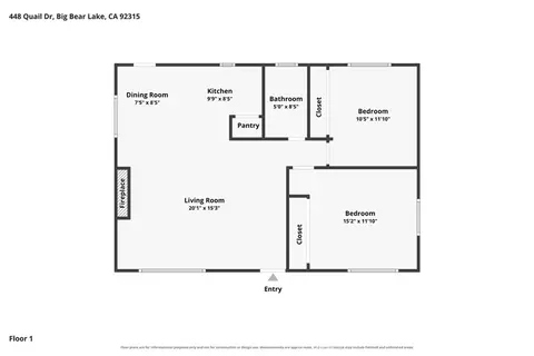 Floorplan - 448 Quail, Big Bear Lake, CA 92315 photo 1 of 1