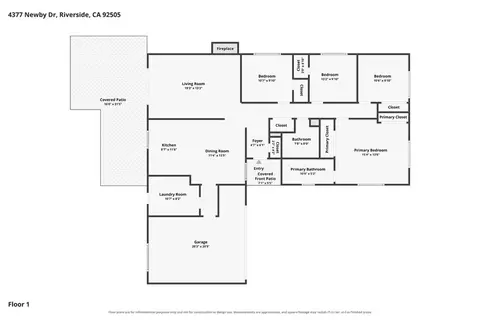 Floorplan - 4377 Newby, Riverside, CA 92505 photo 1 of 1