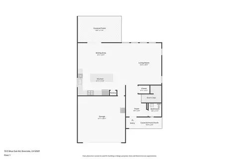 Floorplan - 7572 Blue Oak, Riverside, CA 92507 photo 1 of 2