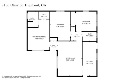 Floorplan - 7186 Olive St, Highland, CA 92346 photo 1 of 1