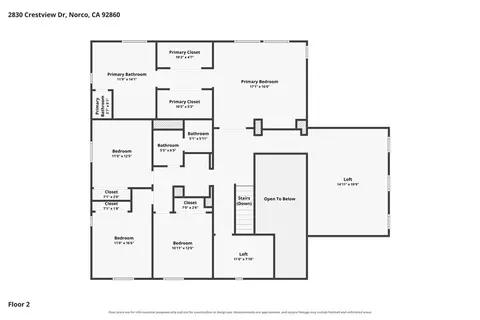 Floorplan - 2830 Crestview Dr, Norco, CA 92860 photo 2 of 3
