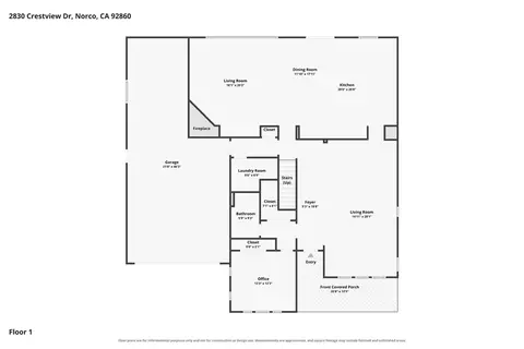 Floorplan - 2830 Crestview Dr, Norco, CA 92860 photo 1 of 3
