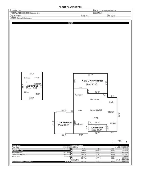 Floorplan - 6033 Brockton, Riverside, CA 92506 photo 1 of 1
