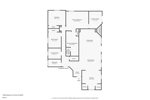 Floorplan - 19910 Heavern Ct, Perris, CA 92570 photo 1 of 1
