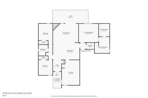 Floorplan - 432 E Mountain View Blvd, Big Bear City, CA 92314 photo 1 of 1