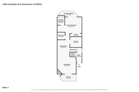 Floorplan - 15361 Hunsaker Ave #A, Paramount, CA 90723 photo 1 of 3