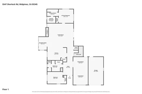 Floorplan - 5547 Sherlock, Midpines, CA 95345 photo 1 of 2