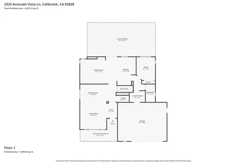 Floorplan - 3323 Avocado Vis, Fallbrook, CA 92028 photo 2 of 3
