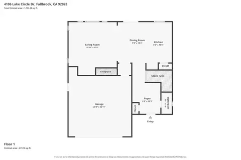 Floorplan - 4106 Lake Cir, Fallbrook, CA 92028 photo 2 of 3