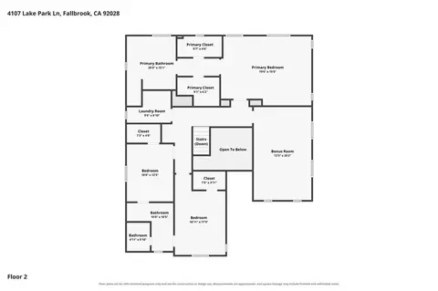Floorplan - 4107 Lake Park, Fallbrook, CA 92028 photo 2 of 3