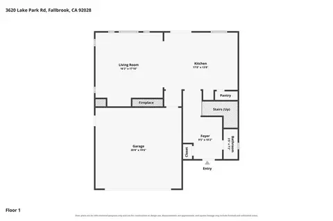 Floorplan - 3620 Lake Park, Fallbrook, CA 92028 photo 2 of 3