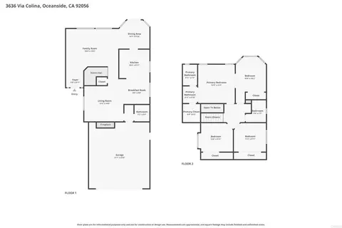 Floorplan - 3636 Via Colina, Oceanside, CA 92056 photo 3 of 3