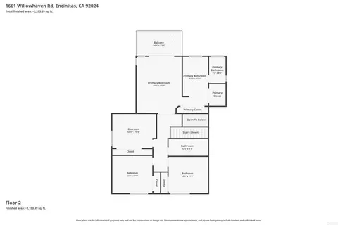 Floorplan - 1661 Willowhaven, Encinitas, CA 92024 photo 2 of 3
