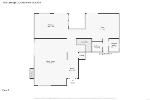 Floorplan - 2309 Carriage Cir, Oceanside, CA 92056 photo 2 of 3