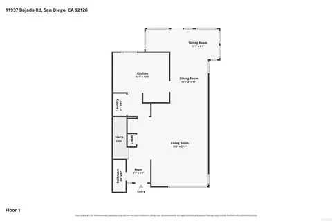 Floorplan - 11937 Bajada, San Diego, CA 92128 photo 1 of 3