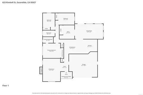 Floorplan - 623 Kimball St, Escondido, CA 92027 photo 1 of 1