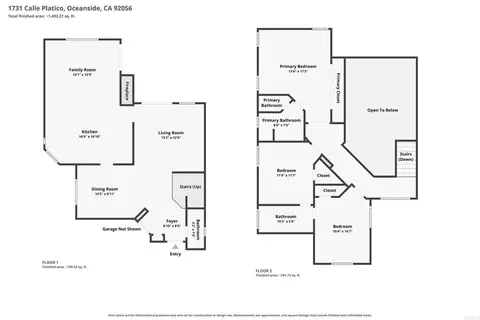 Floorplan - 1731 Calle Platico, Oceanside, CA 92056 photo 1 of 3
