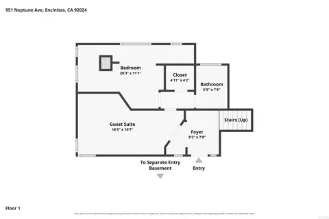 Floorplan - 951 Neptune Ave, Encinitas, CA 92024 photo 1 of 4