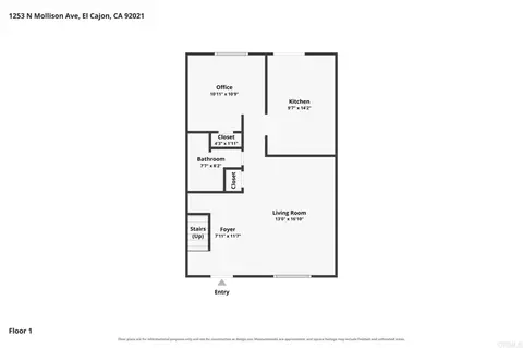 Floorplan - 1253 N Mollison Ave #D, El Cajon, CA 92021 photo 2 of 3