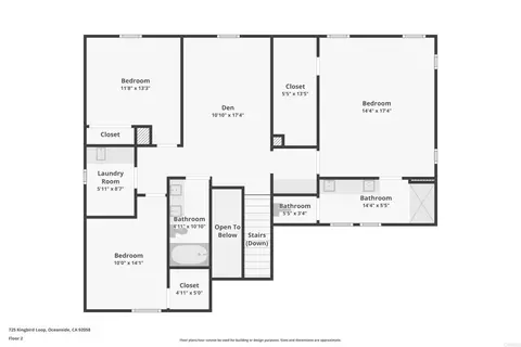 Floorplan - 725 Kingbird Loop, Oceanside, CA 92058 photo 2 of 3