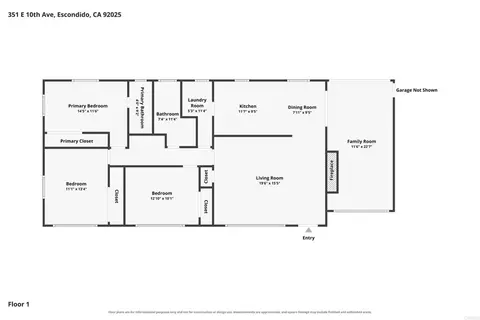 Floorplan - 351 E 10th Ave, Escondido, CA 92025 photo 1 of 1