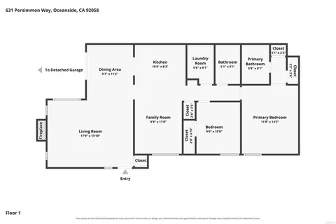 Floorplan - 631 Persimmon Way, Oceanside, CA 92058 photo 2 of 2