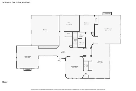 Floorplan - 36 Walnut Crk, Irvine, CA 92602 photo 1 of 2