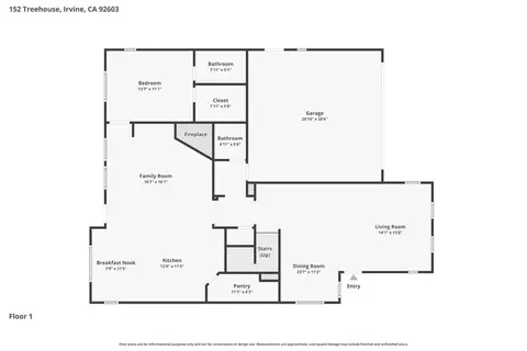 Floorplan - 152 Treehouse, Irvine, CA 92603 photo 2 of 3